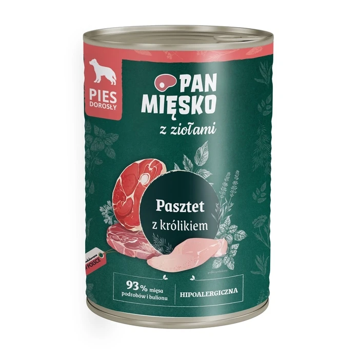 Υγρή Τροφή Σκύλων Pan Miesko with Herbs Rabbit Pate 400g