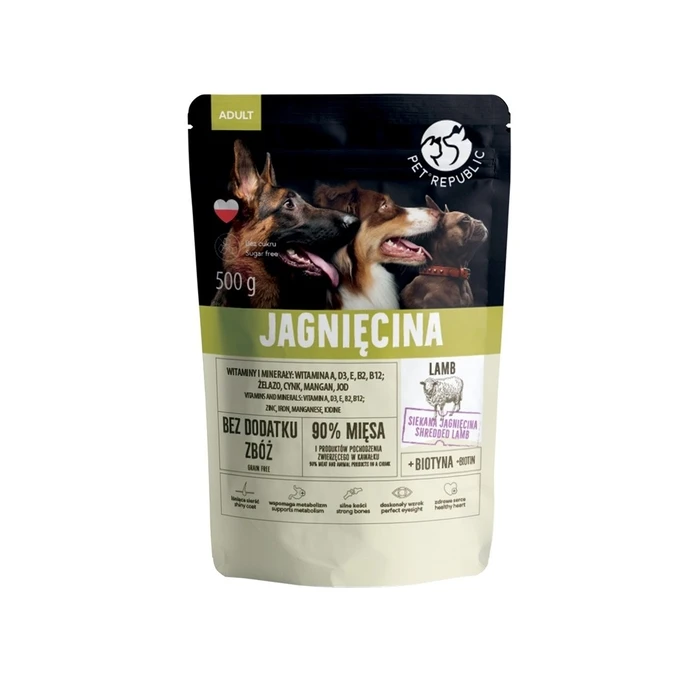 Υγρή Τροφή Σκύλων PetRepublic Adult Lamb 500g
