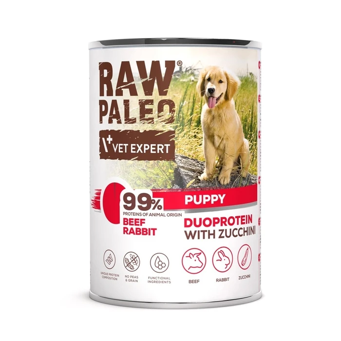 Υγρή Τροφή Σκύλων Raw Paleo Duoprotein Beef & Rabbit Puppy 400g