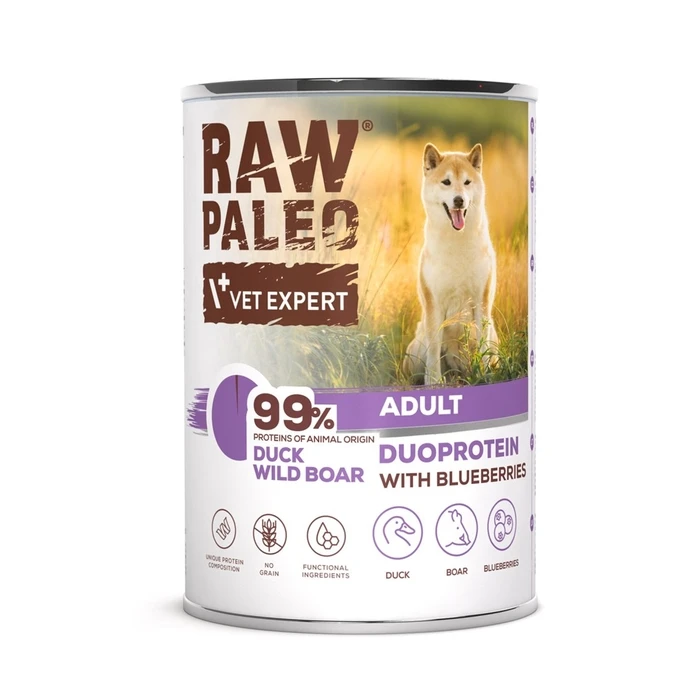 Υγρή Τροφή Σκύλων Raw Paleo Duoprotein Duck & Boar Adult 400g