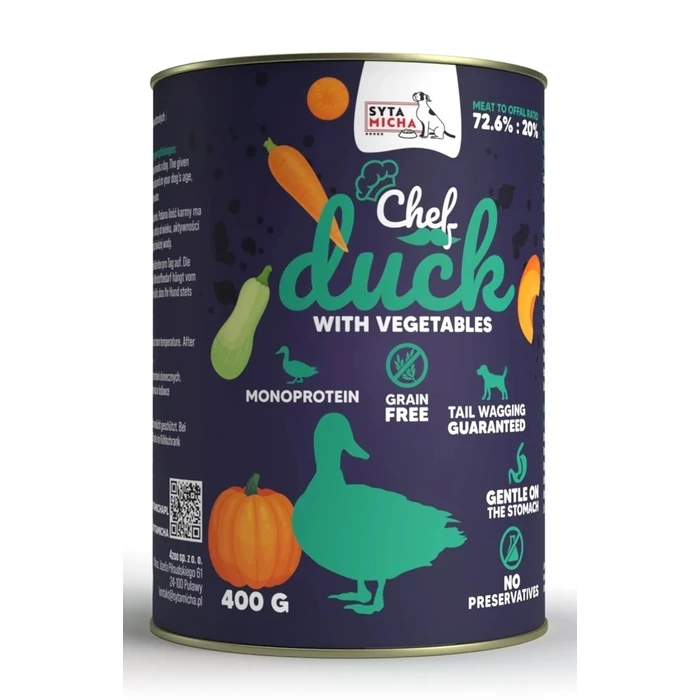 Υγρή Τροφή Σκύλων Syta Micha Chef Duck with vegetables 400g