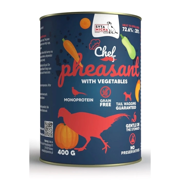 Υγρή Τροφή Σκύλων Syta Micha Chef Pheasant with vegetables 400g