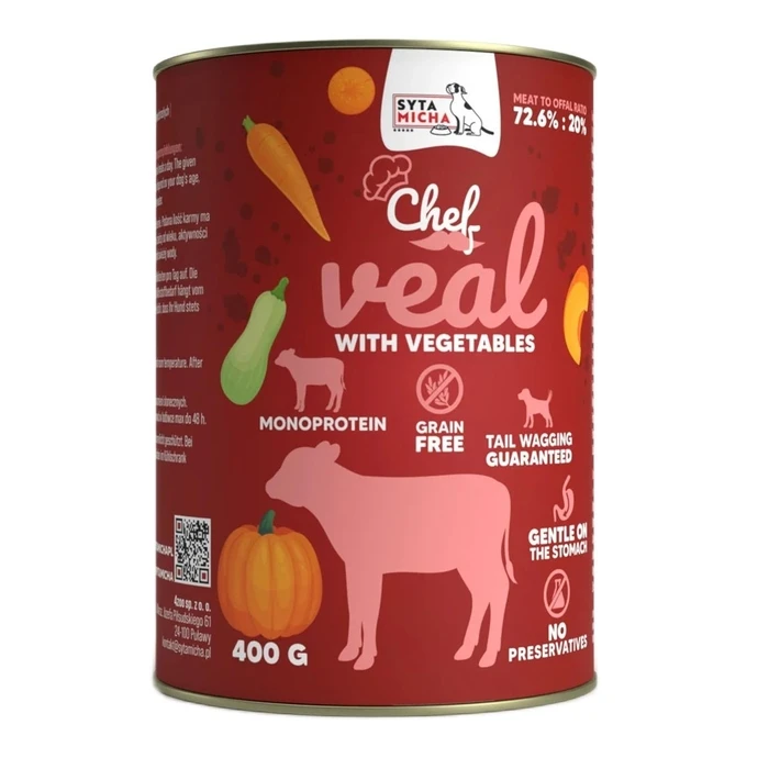 Υγρή Τροφή Σκύλων Syta Micha Chef Veal with vegetables 400g