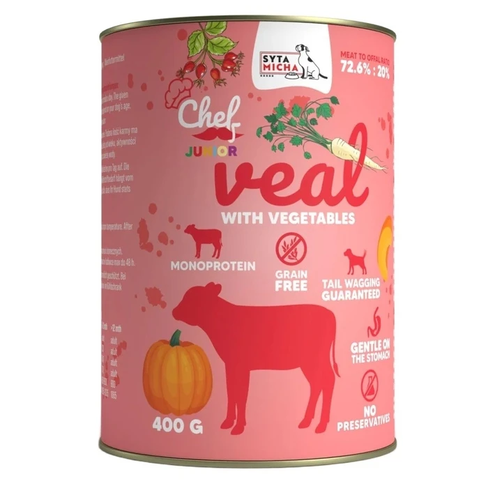 Υγρή Τροφή Σκύλων Syta Micha Chef Veal with vegetables Junior 400g