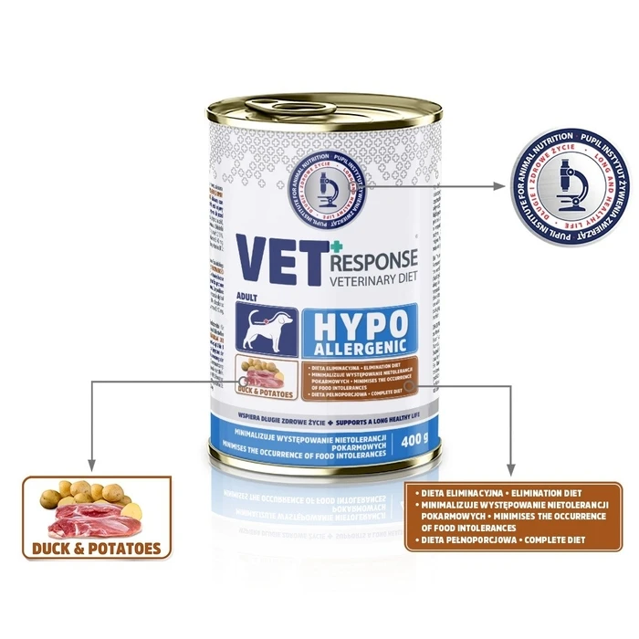 Υγρή Τροφή Σκύλων Vet Response Hypoallergenic Duck 400g