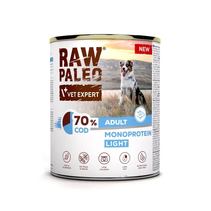 Υγρή Τροφή Σκύλων Vetexpert Raw Paleo Cod Light Monoprotein 800g