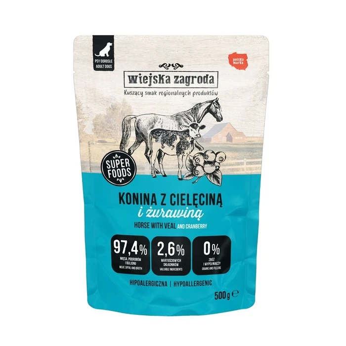 Υγρή Τροφή Σκύλων Wiejska Zagroda Horse meat with veal 500g