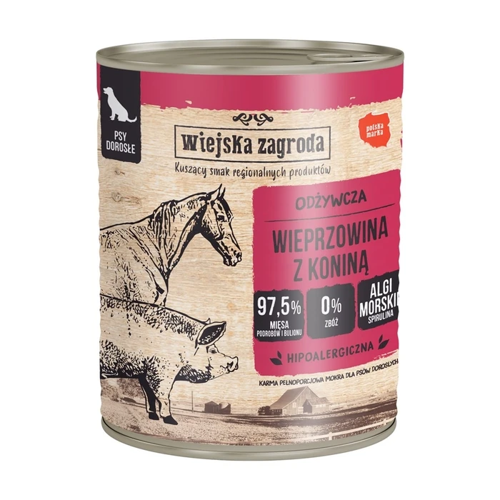 Υγρή Τροφή Σκύλων Wiejska Zagroda Pork with horse 800g