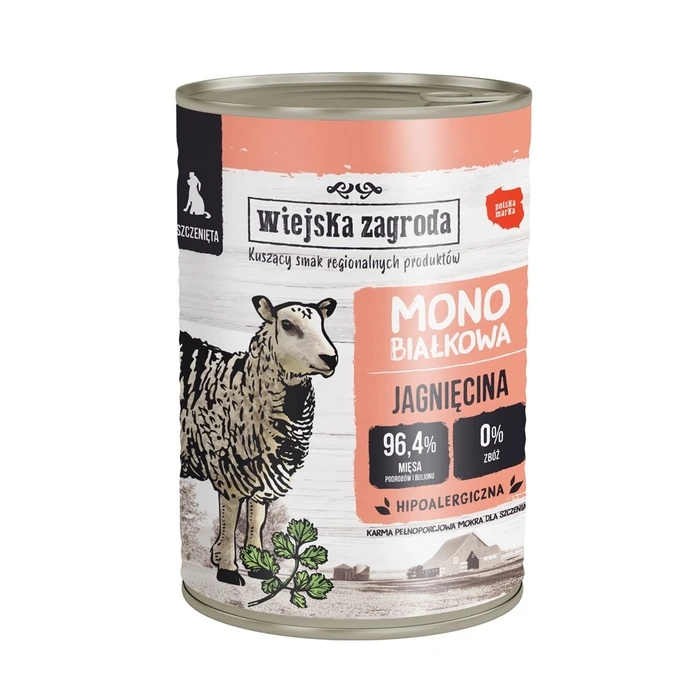 Υγρή Τροφή Σκύλων Wiejska Zagroda Puppy Monoprotein Lamb 400g