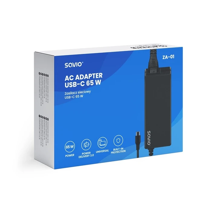 Φορτιστής Laptop Savio ZA-01 Netbook, Laptop, Smartphone, Telephone Black AC Indoor