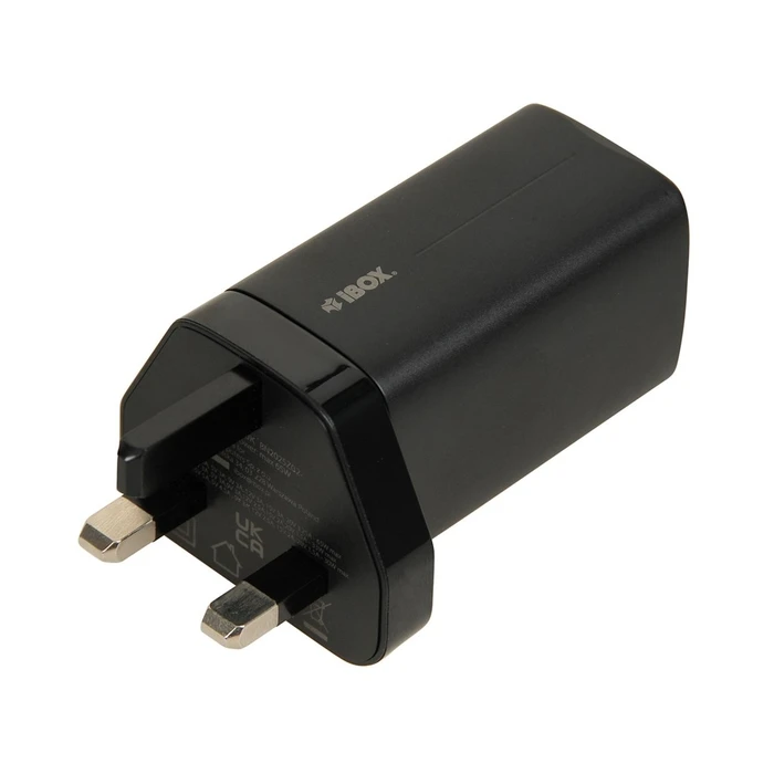 Φορτιστής Πρίζας iBox C-65 Black, GaN 65W universal UK plug