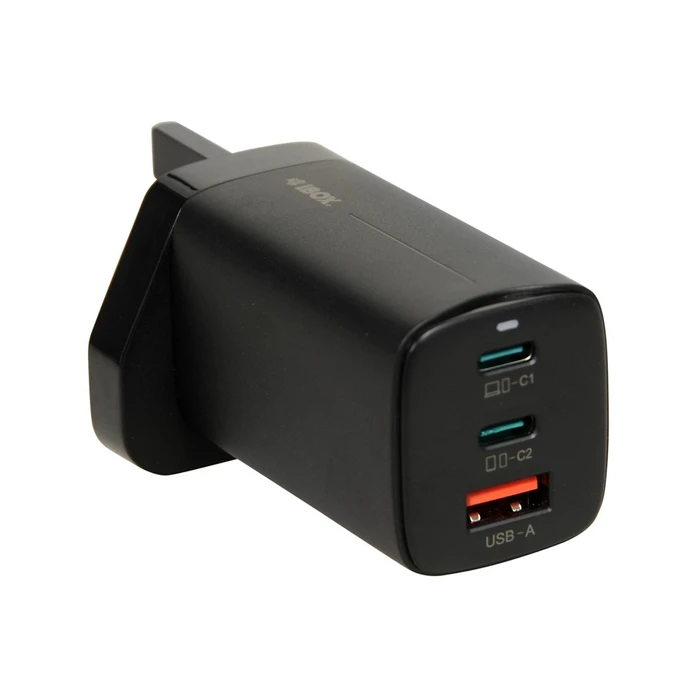 Φορτιστής Πρίζας iBox C-65 Black, GaN 65W universal UK plug