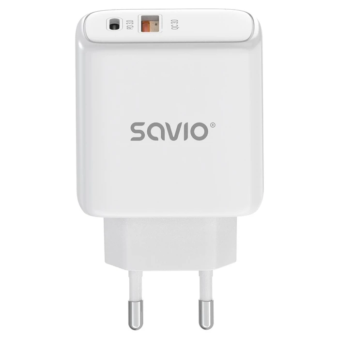 Φορτιστής Πρίζας Savio LA-12 White AC Fast charging Indoor
