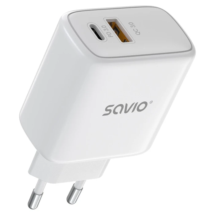 Φορτιστής Πρίζας Savio LA-12 White AC Fast charging Indoor