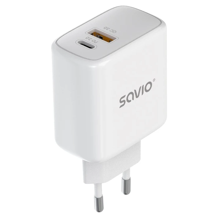 Φορτιστής Πρίζας Savio LA-12 White AC Fast charging Indoor