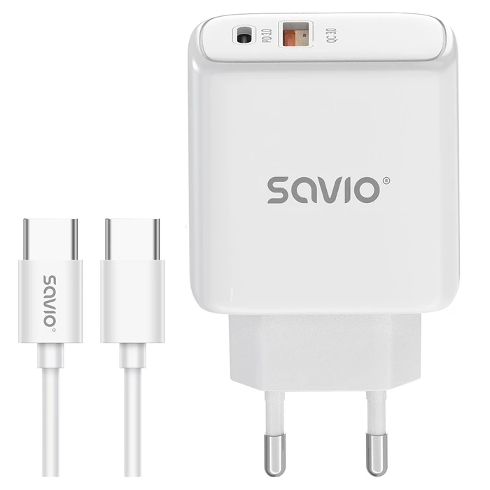 Φορτιστής Πρίζας Savio LA-13 White AC Fast charging Indoor