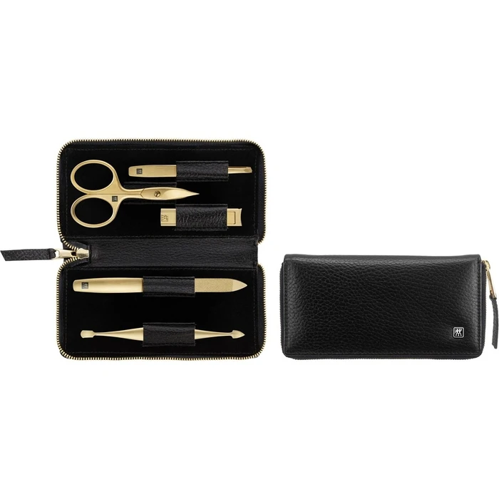 ZWILLING Twinox Gold Edition - Σετ Μανικιούρ 5 τεμ. σε Μαύρη Δερμάτινη Θήκη
