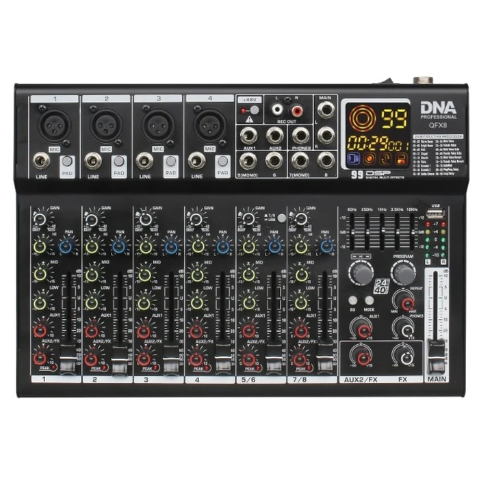 DNA QFX8 αναλογικός μίκτης ήχου 8 καναλιών Bluetooth