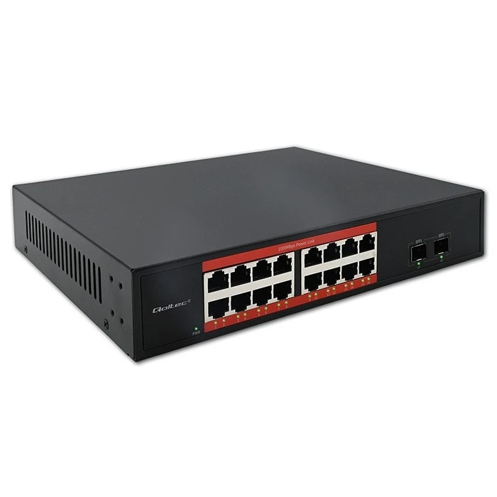 Qoltec Διακόπτης Δικτύου SWITCH Gigabit Ethernet | 16x RJ45 | 2x SFP | 1000 Mb/s