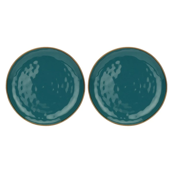 Set of 2 round platters Concerto Ottanio - Blue-green, 32 cm