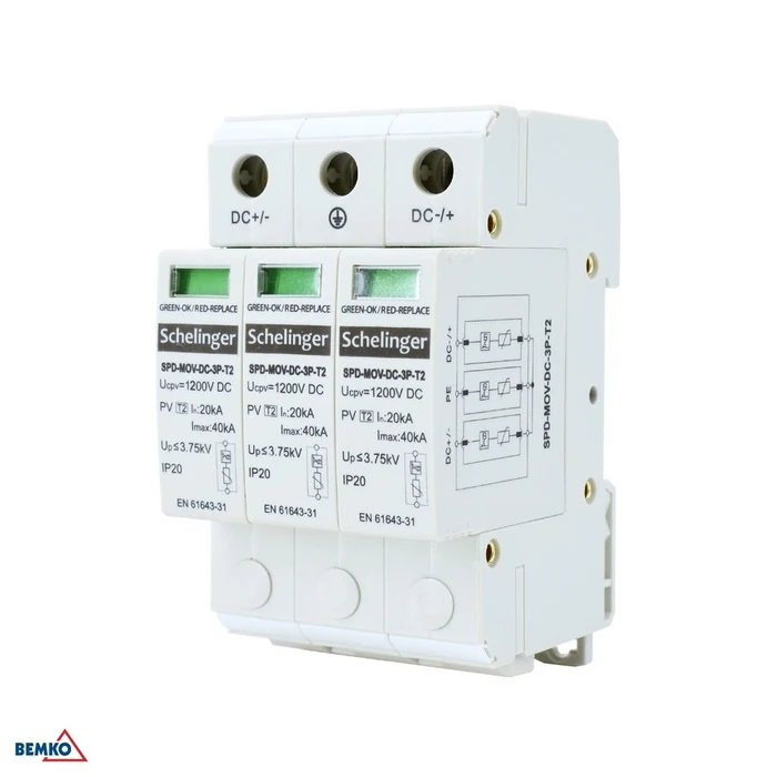 Προστατευτής υπερτάσεων 4P 12.5 kA (10/350) ΚΛΑΣΗ T1+T2 (B+C) SCHELINGER A51-SPD03-4P-B+C