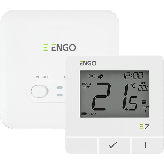 Θερμοστάτης ENGO Controls E7-RFW Ασύρματος, Λευκό
