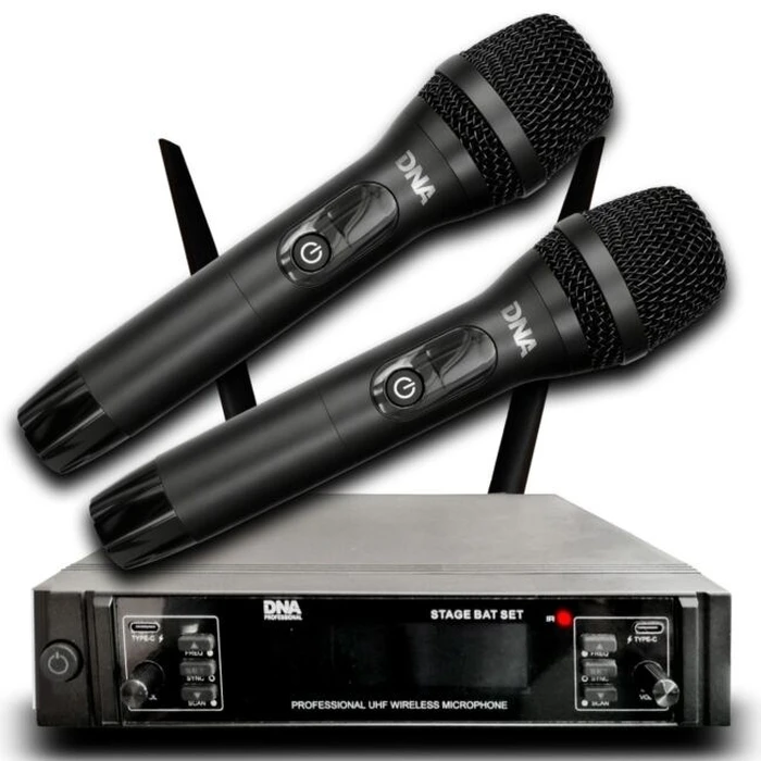DNA STAGE BAT SET wireless handheld microphone set with 2x rechargeable batteries