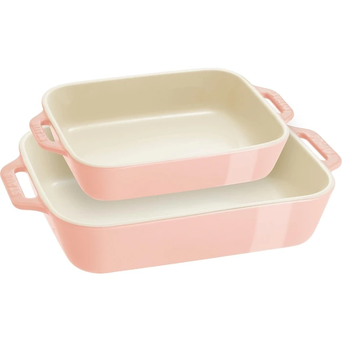 STAUB COOKING Σετ 2 ορθογώνιων πιάτων/ταψιών, ανοιχτό ροζ