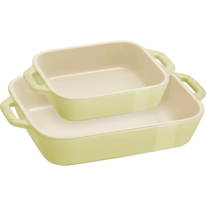 STAUB COOKING Σετ 2 ορθογωνίων πιατελών/φόρμων ψησίματος, ανοιχτό πράσινο