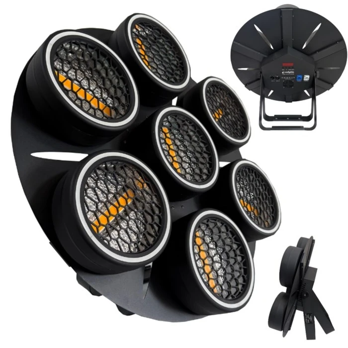 Evolights LUMEN 7 RING 7x30W WW + 224x0,5W/31x0,2W RGB LED - Ρετρό προβολέας σκηνής