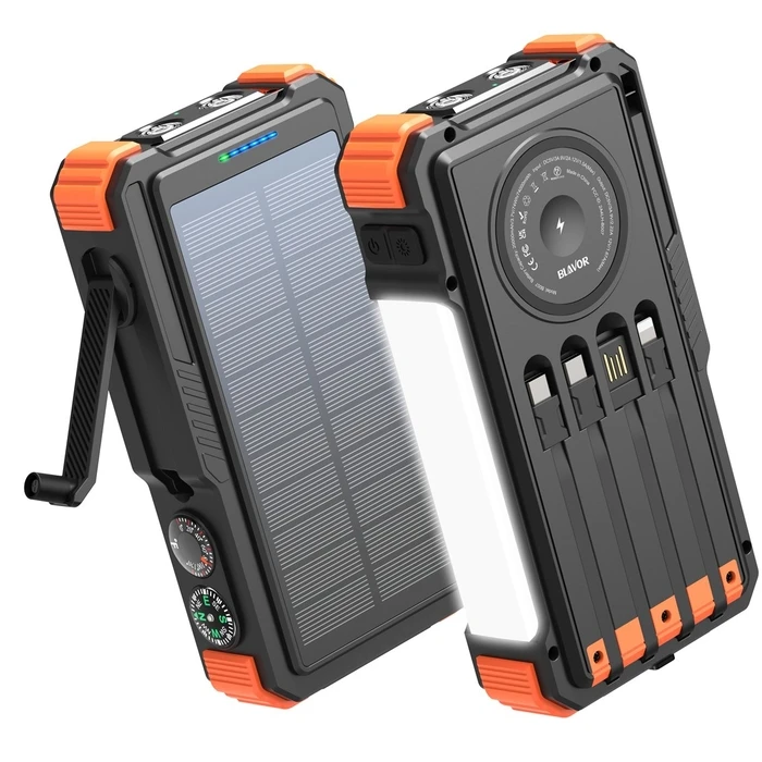 Extralink Ηλιακό Powerbank 20000mAh 20W με δυναμό, ασύρματη φόρτιση, λάμπα και φακό