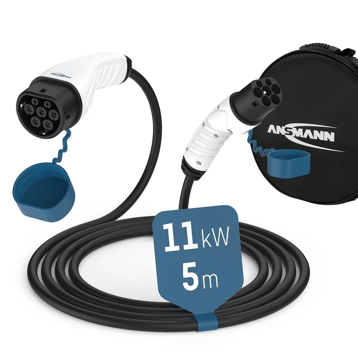 Ansmann 1900-0117 Electric Vehicle Charging Cable Type 2, 5 m, 11 kW