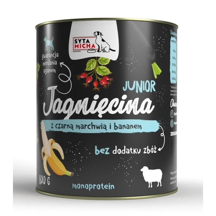 SYTA MICHA Junior Lamb with Black Carrot and Banana - Wet Dog Food - 800 g