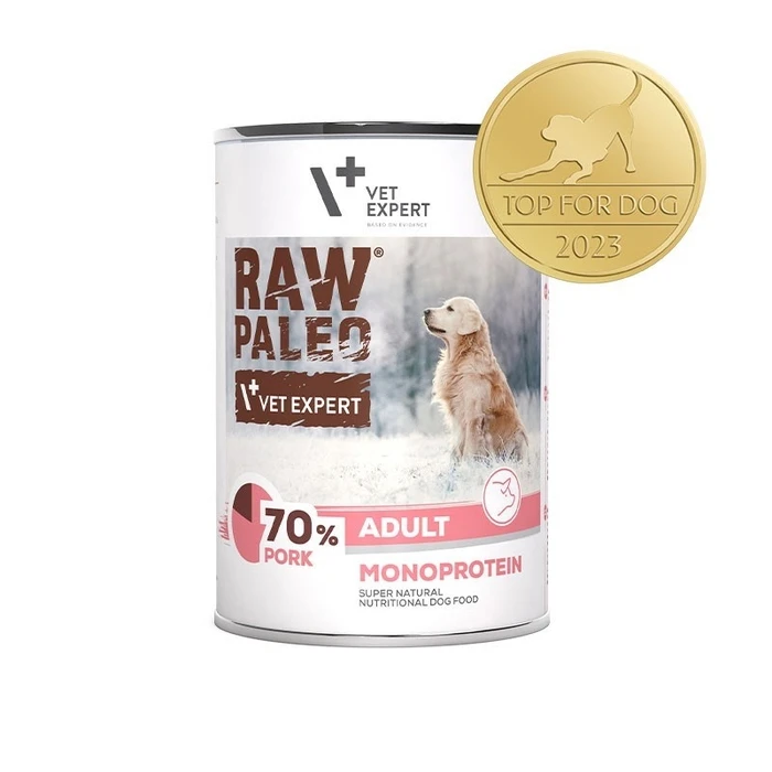 VETEXPERT Raw Paleo Adult Monoprotein Pork - Wet Dog Food - 400 g