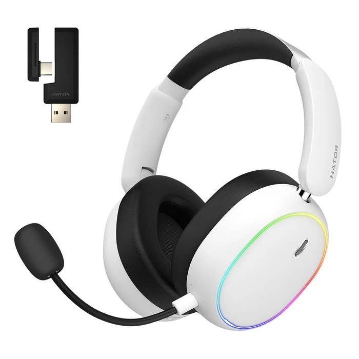 HATOR Phoenix 2 Wireless Ακουστικό Gaming Ενσύρματο & Ασύρματο USB-C / USB-A Bluetooth Λευκό