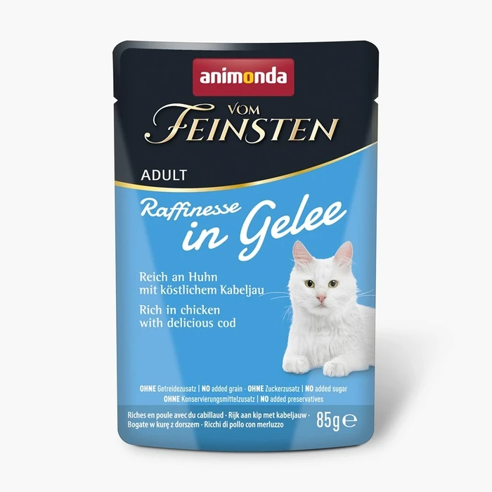 ANIMONDA Vom Feinsten Adult Raffinesse σε Ζελέ, Πλούσιο σε Κοτόπουλο με Μπακαλιάρο - 85 g