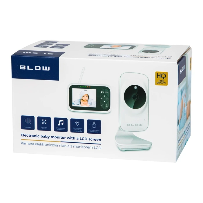 BLOW ηλεκτρονικό μίνι μόνιτορ μωρού με οθόνη 3,2" LCD, λευκό