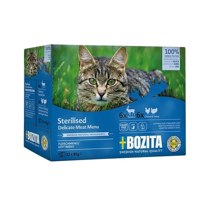 BOZITA Sterilised Delicate meat menu Box - Υγρή τροφή για στειρωμένες γάτες - 12x85 g