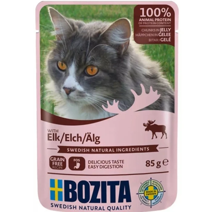 BOZITA Κομμάτια Ελάφου σε Ζελέ - Υγρή Τροφή για Γάτες 85 g