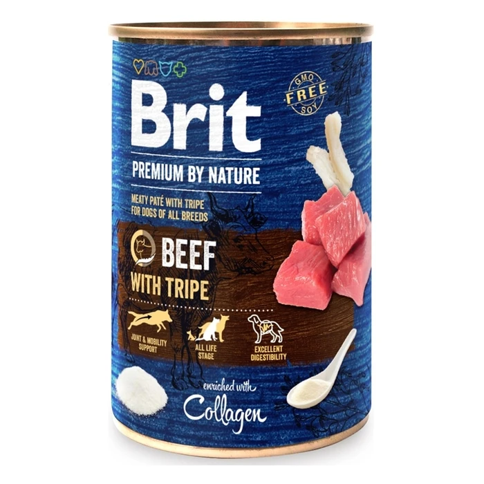 BRIT Premium by Nature Βοδινό με έντερα - Υγρή τροφή για σκύλους - 400 g