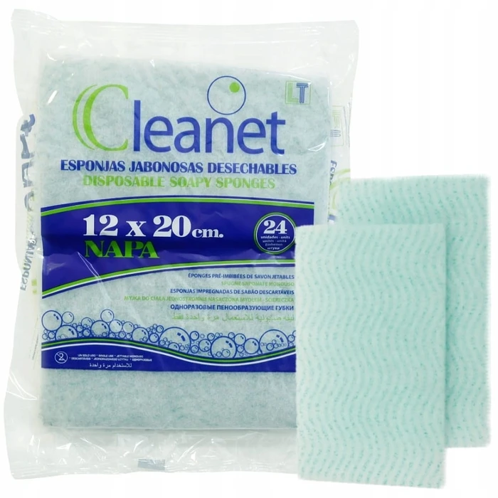 Cleanet Σφουγγαράκια εμποτισμένα με σαπούνι (24 τεμάχια) 12 x 20 cm - Timago