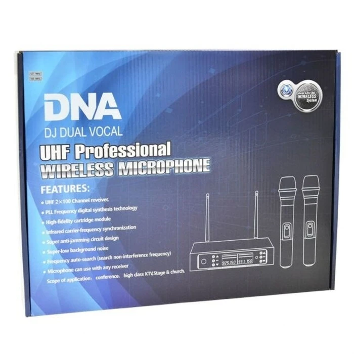 DNA DJ DUAL VOCAL Wireless Dual Handheld Vocal Microphone Set (2x microphones + receiver)