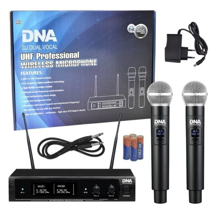 DNA DJ DUAL VOCAL Wireless Dual Handheld Vocal Microphone Set (2x microphones + receiver)