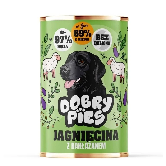 DOBRY PIES Lamb with eggplant - Wet dog food - 400 g