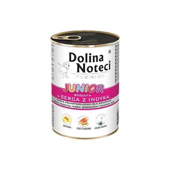 DOLINA NOTECI Premium Junior πλούσιο σε καρδιές γαλοπούλας - υγρή τροφή για κουτάβια μεσαίων και μεγάλων φυλών - 400 g