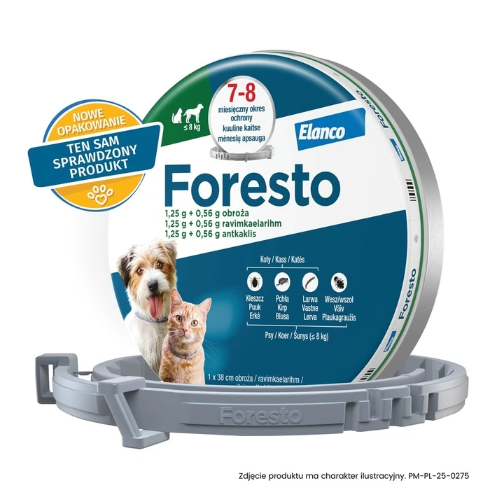 ELANCO Foresto περιλαίμιο για γάτες και σκύλους (για ζώα κάτω των 8 kg)