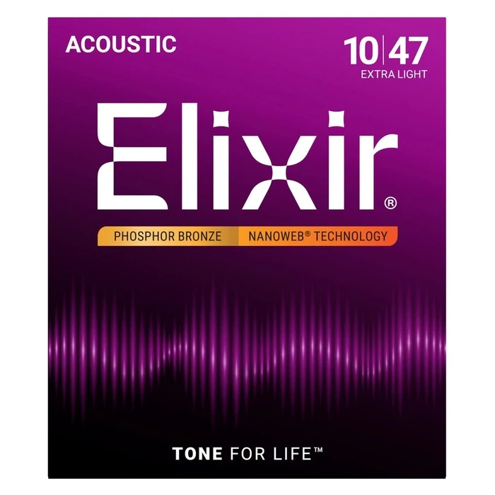 Elixir 16002 Phosphor Bronze Extra Light NW - Acoustic Guitar Strings 10-47 (6-pack)
