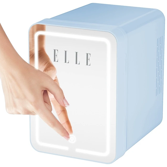 ELLE 4L μίνι ψυγείο με LED καθρέφτη, μπλε - Elle Home ESDAFX04BUEU