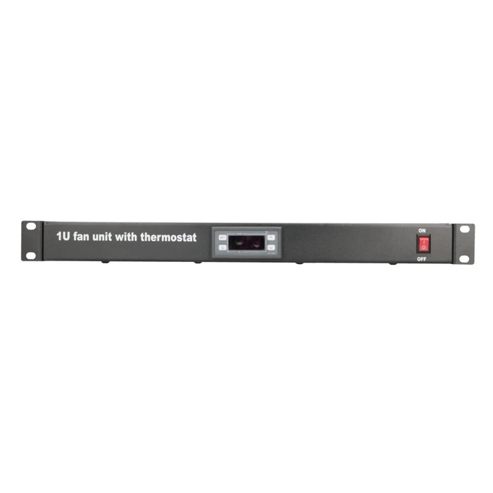 Extralink Fan Panel 19" – Πάνελ ανεμιστήρων Rack 1U με 2 ανεμιστήρες και θερμοστάτη, Μαύρο