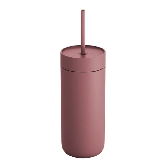 Fellow Carter Cold Tumbler θερμός με λαβή 473 ml - Παστέλ ροζ